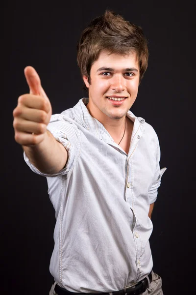 Young handsome man showing ok sign — Stock Photo, Image
