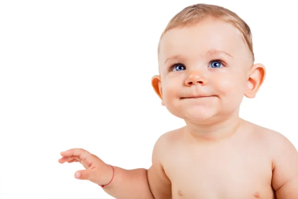 Ein Baby Junge Kind isoliert auf weiß — Stockfoto
