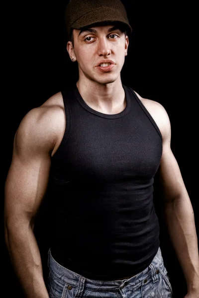 One muscular tough macho man — Stock Photo, Image