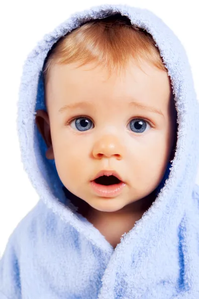Surprise concept - baby boy with funny amazed face Royalty Free Stock Images