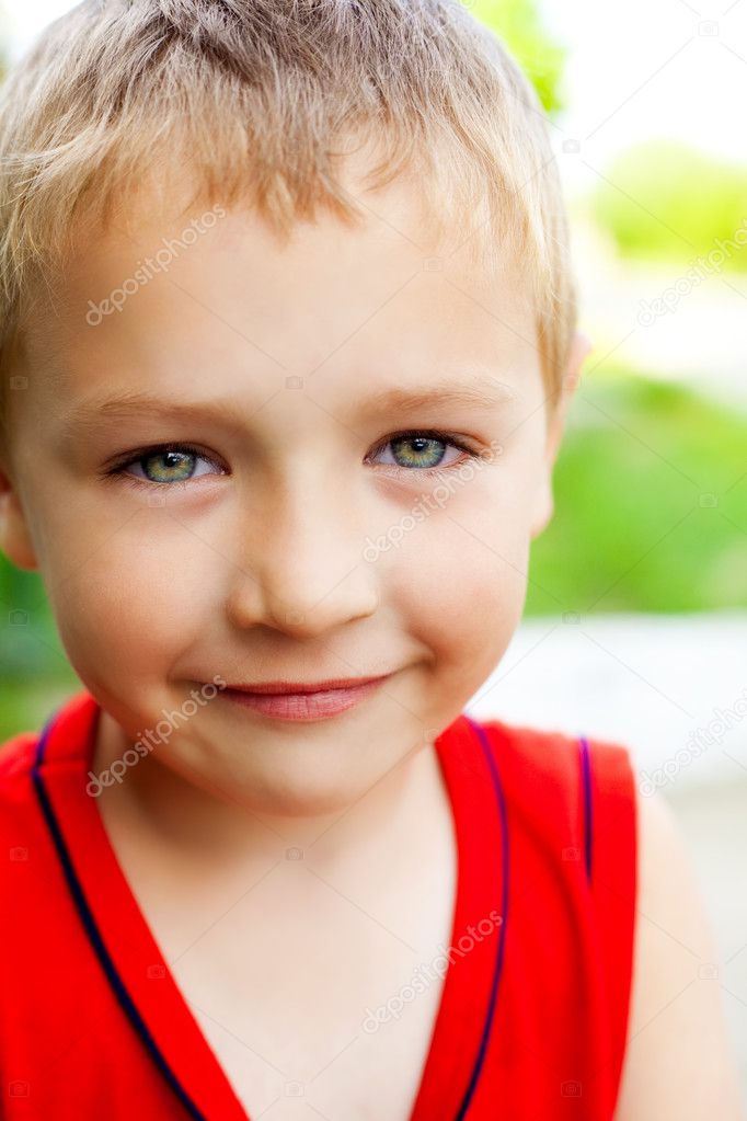 Smile of serene cute beautiful child