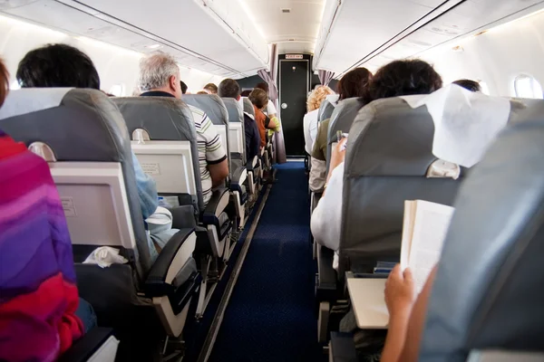 stock image Interior of airplane with inside