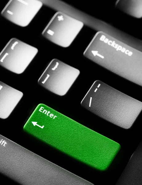 Computer keyboard with isolated enter key — Stock Photo, Image