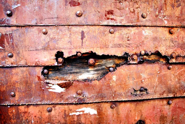 Backdrop of rusty old metallic wall — Stock Photo, Image