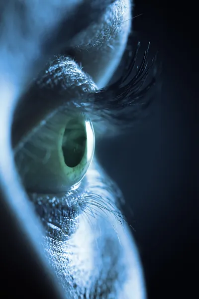Μακροεντολή στο ανθρώπινο μάτι θηλυκό — Φωτογραφία Αρχείου