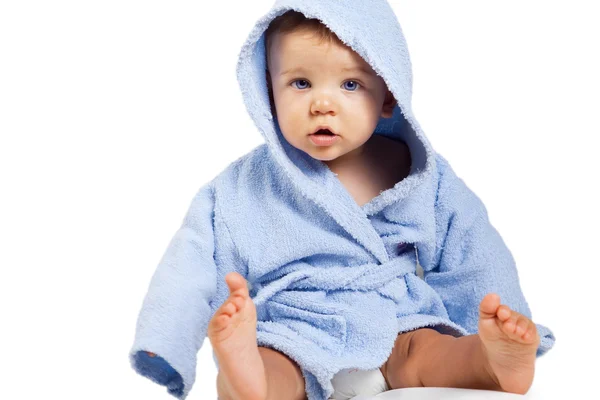 Lustige niedliche Baby Junge isoliert auf weiß — Stockfoto