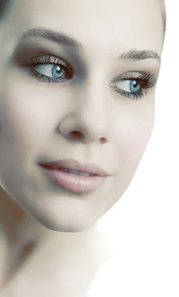 Érzéki gyönyörű női friss nő arca — Stock Fotó