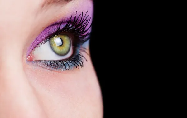 Close-up no olho com bela maquiagem — Fotografia de Stock