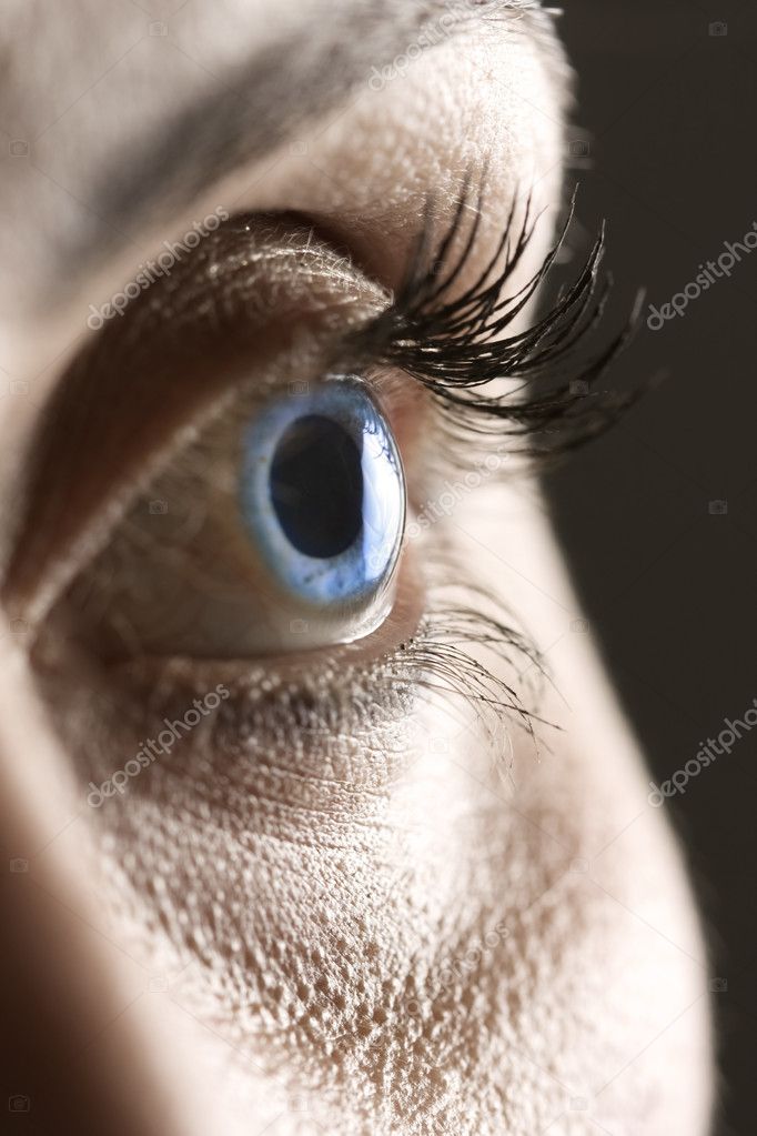 Macro on blue eye