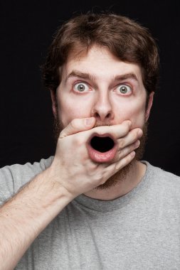 Man in shock after finding secret news clipart