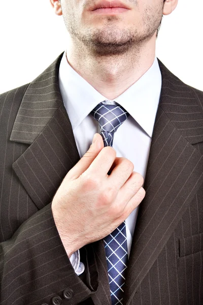 Detalle del traje de negocios - corbata de hombre de negocios moderno — Foto de Stock