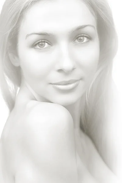 Artistic drawing portrait of sensual pure woman — Stock Photo, Image