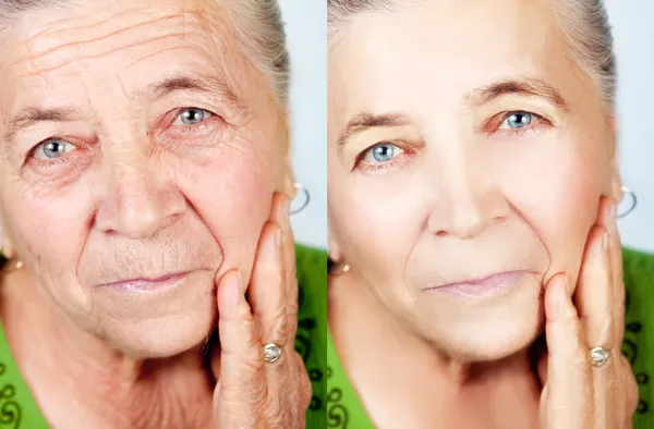Beauty and skincare concept - no aging wrinkles — Stock Photo, Image