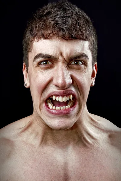 Stres kavramı - Öfkeli öfkeli deli adam — Stok fotoğraf