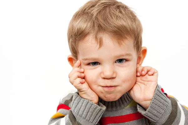 Cute kid making a funny face — Stock Photo, Image