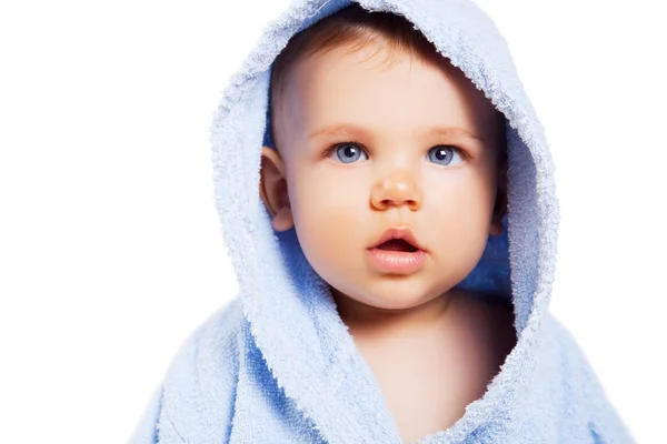 Bonito bebê menino isolado no branco fundo — Fotografia de Stock