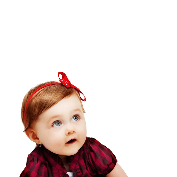 Een babymeisje geïsoleerd op wit — Stockfoto