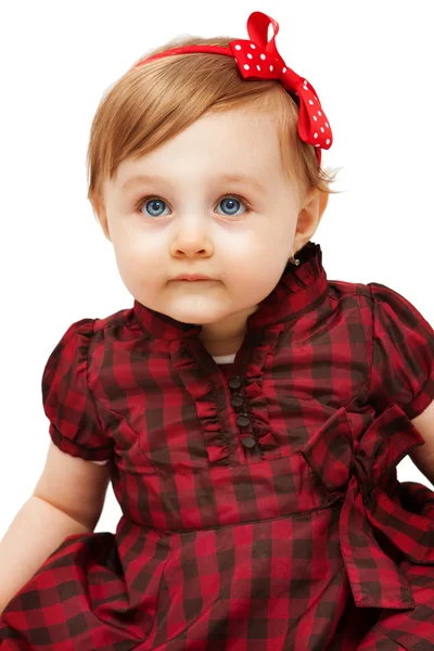 Vacker funny liten flicka med blå ögon — Stockfoto