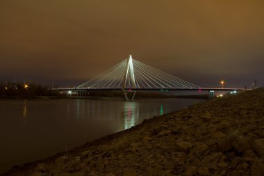 The Christopher S. Bond Bridge in Kansas City at Night clipart