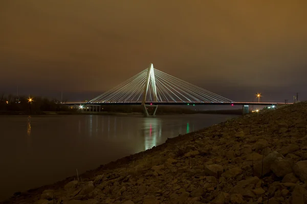 stock image The Christopher S. Bond Bridge in Kansas City at Night