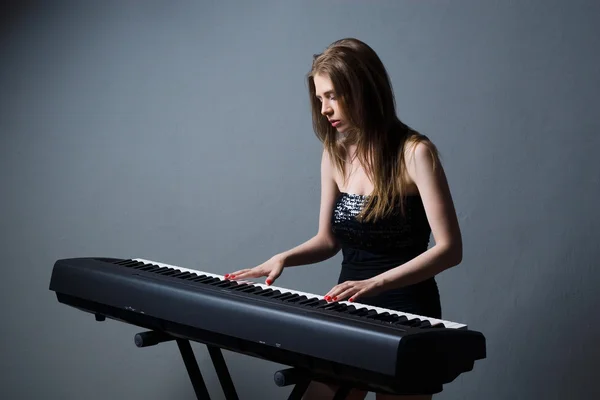 stock image Girl with keyboard