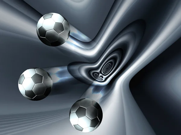 銀の背景を持つフットボールのコンセプト — ストック写真