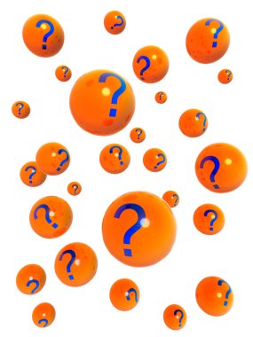 Question mark ball floating on the air clipart