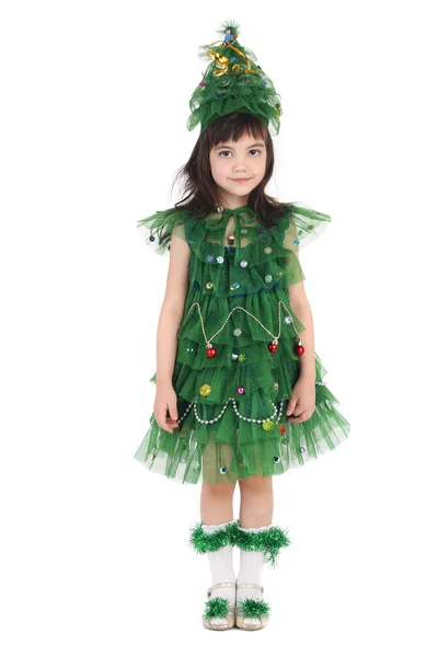 Newyear strom dívka — Stock fotografie