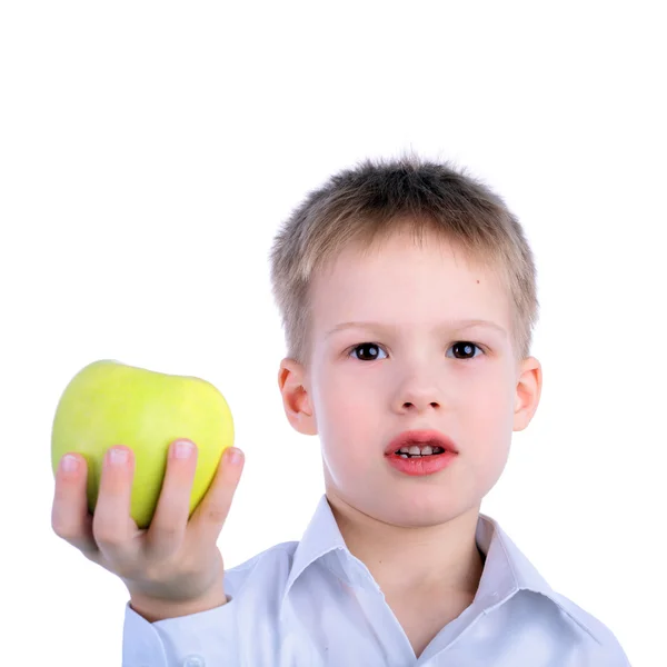 Criança com maçã — Fotografia de Stock