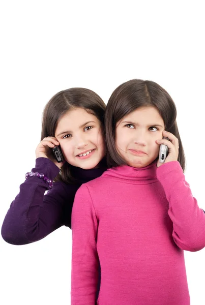 Κορίτσια και τηλέφωνα — Φωτογραφία Αρχείου