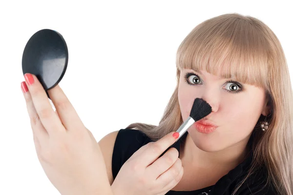Chica haciendo maquillaje —  Fotos de Stock