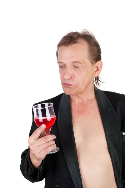 Людина з вином — стокове фото
