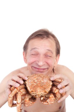 Crab and man clipart