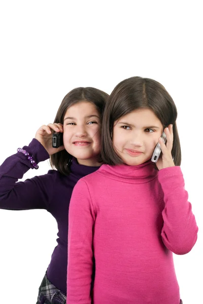 Meninas com telefones — Fotografia de Stock