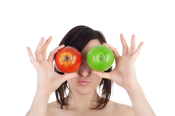 stock image Girl and apples