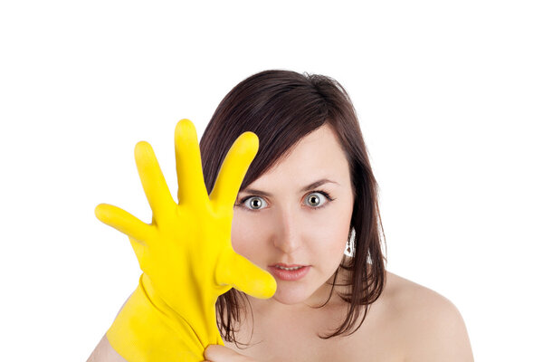 Girl and glove