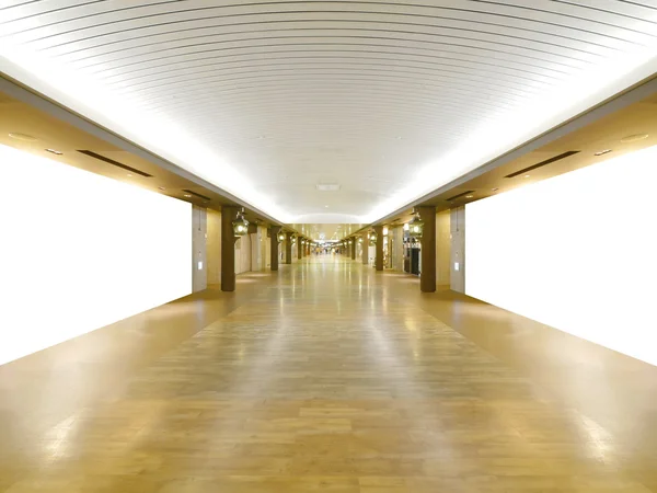Long wooden walkway — Stock Photo, Image