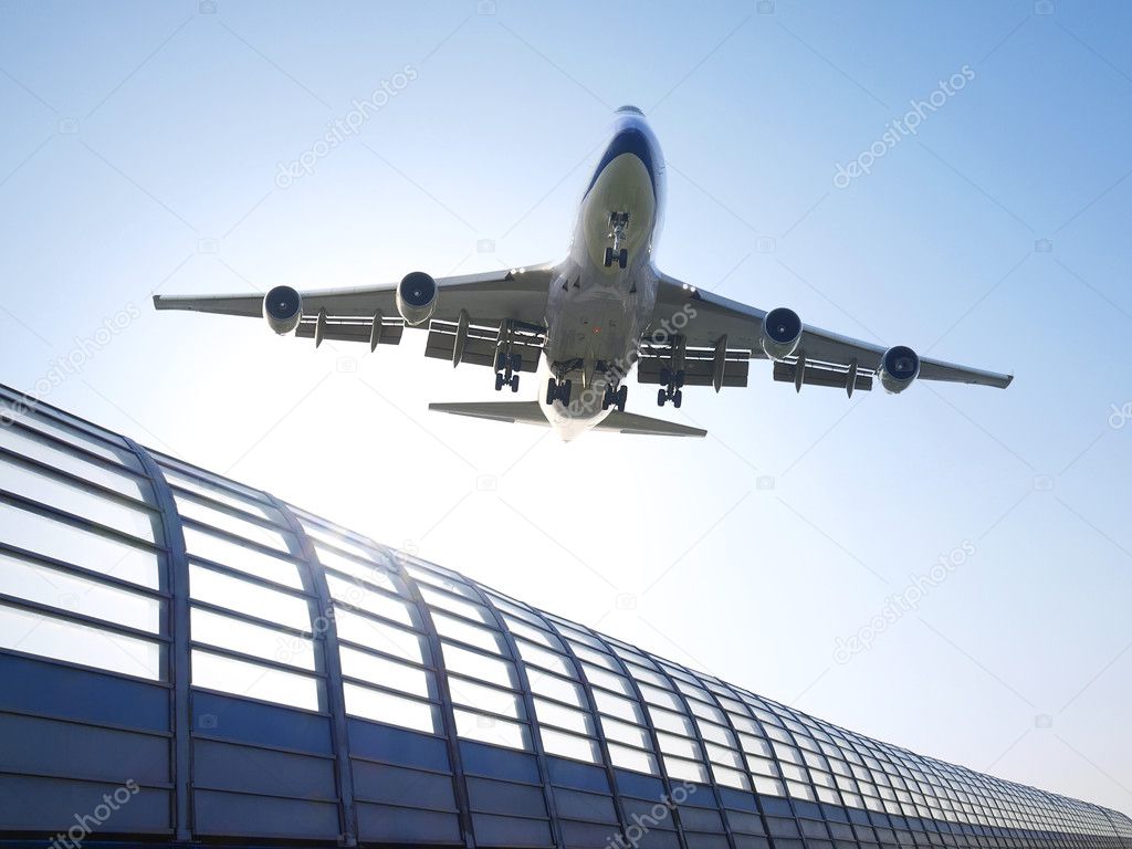 Airplane ready for landing