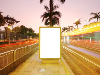 Blank billboard on sidewalk clipart