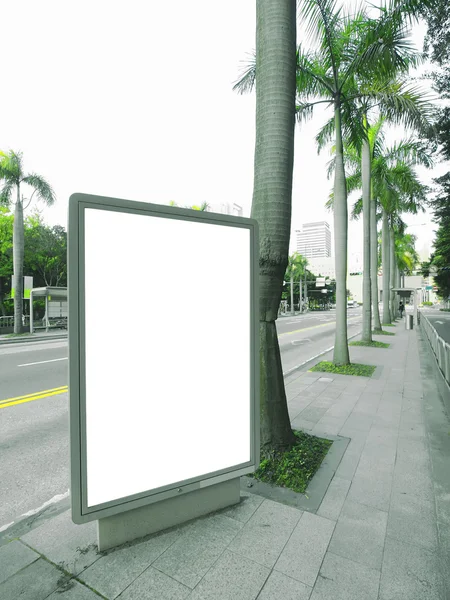 Blank billboard on street — 图库照片