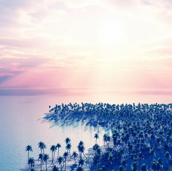 Wyspa piękna marzeń. widok z nieba — Zdjęcie stockowe