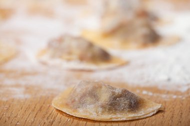 Rolled out dough for making ravioli clipart