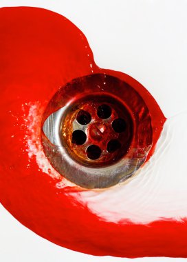 Blood flow in the sink. clipart