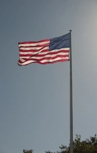 stock image US flag backlit