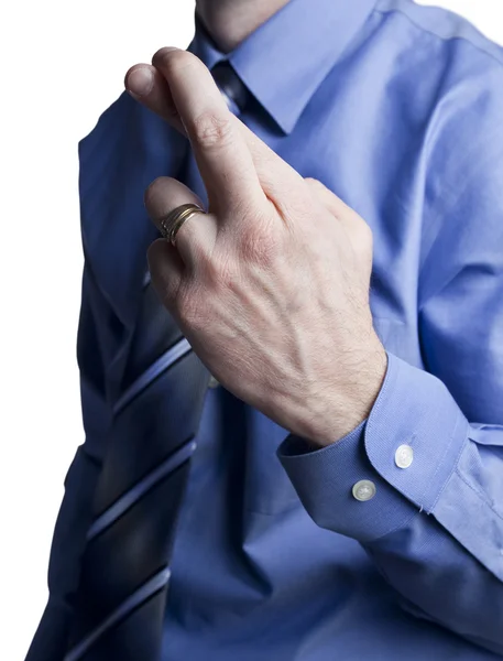 商务男人交汇的手指缝 — 图库照片