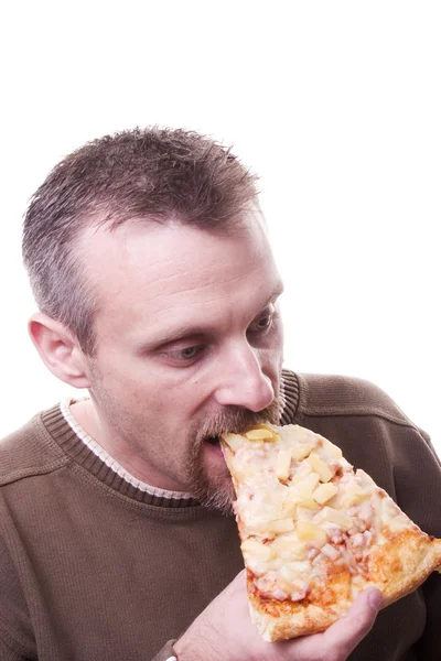 Comer pizza Fotografias De Stock Royalty-Free