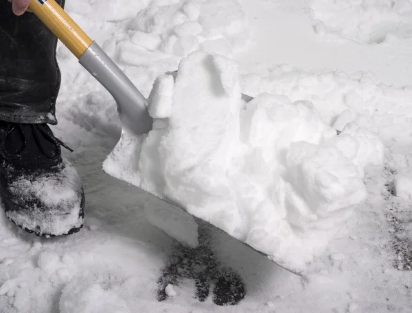 Shovelling snow — Stock Photo, Image