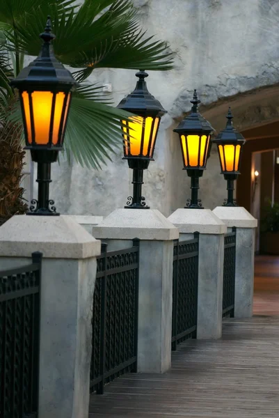 stock image Glowing lanterns on a romantic terrace