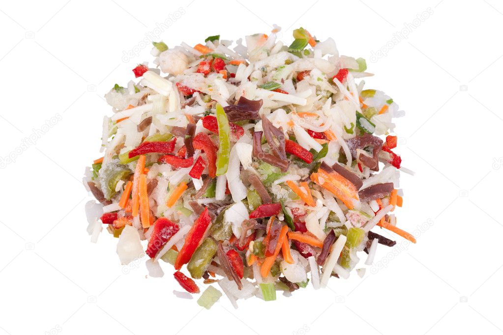 Chinese mix, frozen vegetables with black fungus mushroom strips