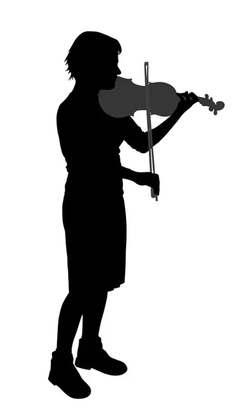 Violinista femenino — Vector de stock